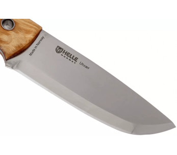 Faca Helle Utvaer H600 Lâmina de aço de 10 cm Cabo de bétula encaracolado + bainha de couro 2