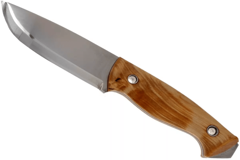 Helle Utvaer H600 knife 10cm steel blade curly birch handle + leather sheath