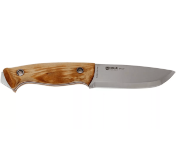 Helle Utvaer H600 knife 10cm steel blade curly birch handle + leather sheath