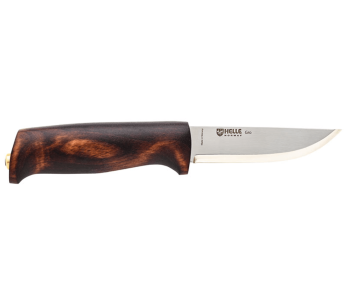 Helle Gro H200007 knife 9.3cm stainless steel blade birch wood handle + leather sheath