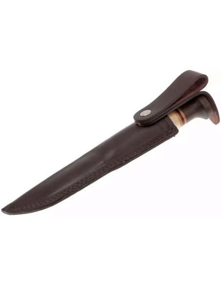 Messer Helle Harding H099 Klinge 10cm Griff aus Birke und Eiche mit Leder + Lederetui
