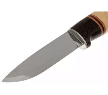 Helle Harding H099 knife 10cm blade birch and oak handle with leather + leather sheath 2