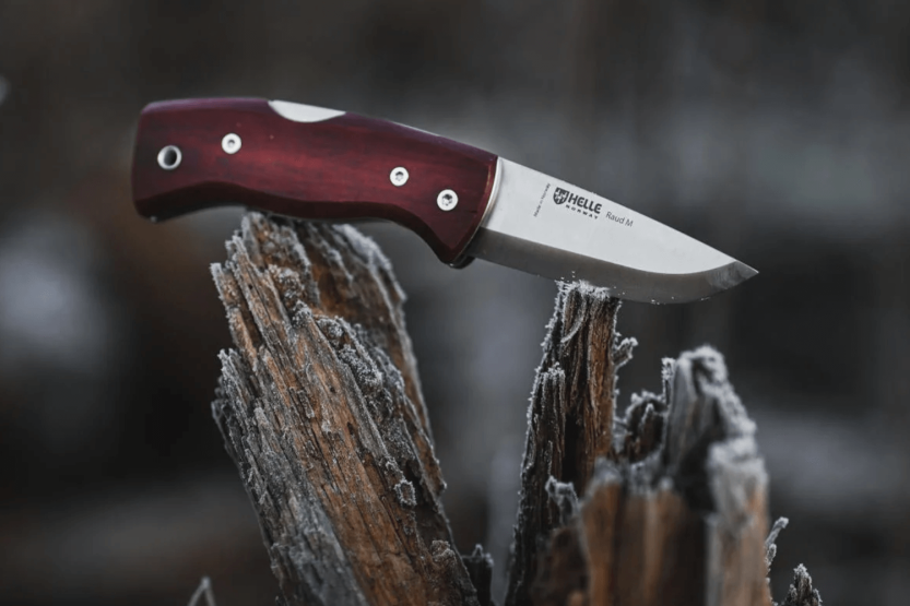 Helle Raud M H654 foldekniv 9,4 cm med håndtak i bjørketre