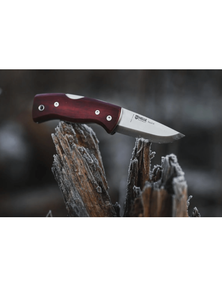 Helle Raud M H654 foldekniv 9,4 cm med håndtak i bjørketre