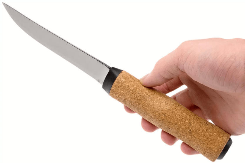 Helle Hellefisk H120 knife stainless steel blade 12.3cm cork handle + leather sheath