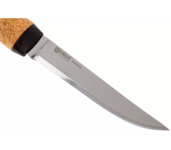 Helle Hellefisk H120 veitsi ruostumattomasta teräksestä terä 12.3cm korkkikahva + nahkatuppi 2
