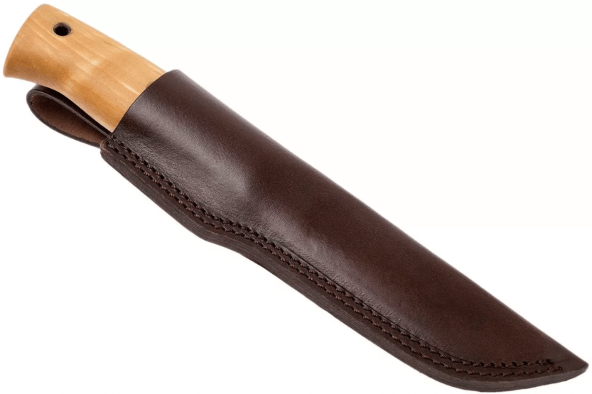 Helle Temagami H300 Messer mit Edelstahlklinge 11cm Birkenholzgriff + Lederetui