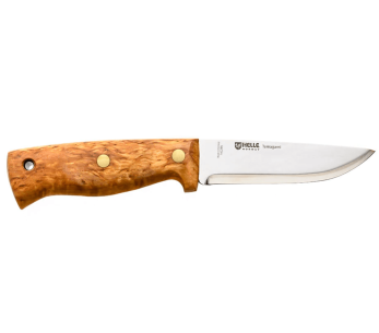 Helle Temagami H300 veitsi 11cm ruostumattomasta teräksestä valmistettu terä koivukahva + nahkatuppi