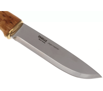 Faca Helle Jegermester H042 com 13,5 cm de lâmina em aço inoxidável, cabo em bétula + bainha em pele 2