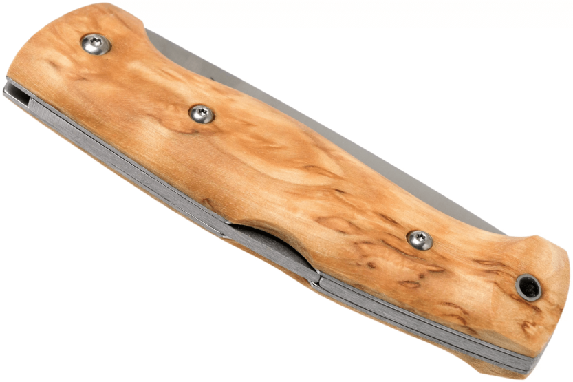 Helle Bleja H625 vouwmes 11.7cm berkenhouten handvat + leren schede