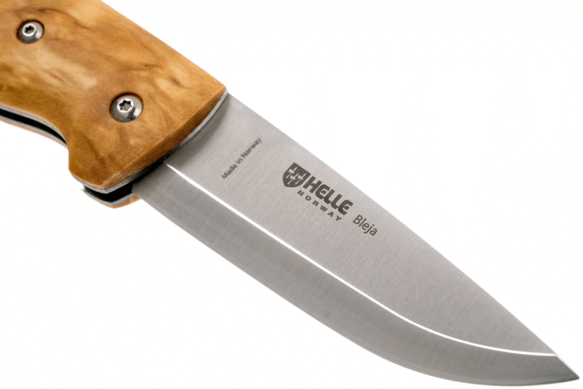 Helle Bleja H625 fällkniv 11,7cm björkträhandtag + läderslida