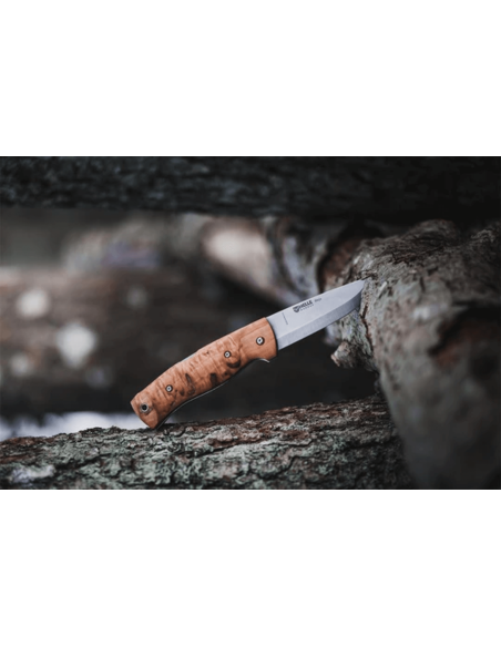 Helle Bleja H625 foldekniv 11,7 cm birketræshåndtag + læderskede