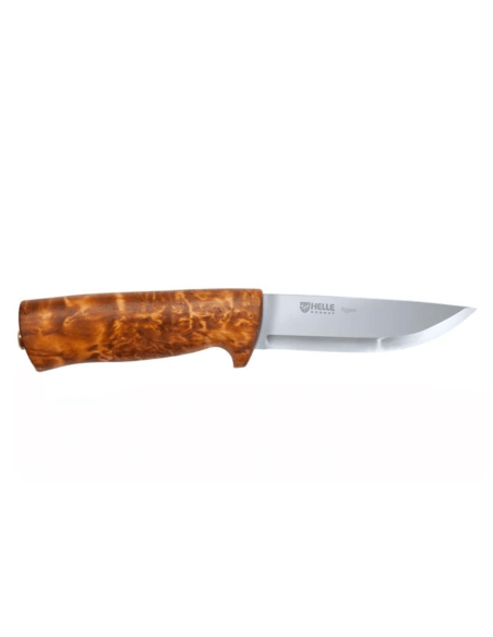 Helle Eggen H201075 stainless steel knife 10cm birch handle + leather sheath