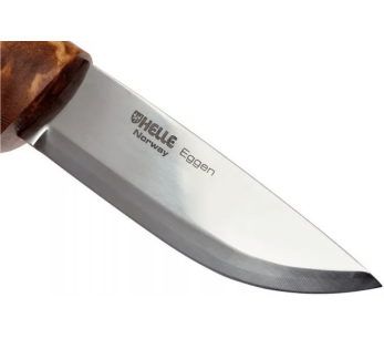 Helle Eggen H201075 stainless steel knife 10cm birch handle + leather sheath 2