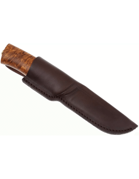 Helle Eggen H201075 stainless steel knife 10cm birch handle + leather sheath