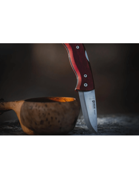 Cuchillo plegable Helle Raud S H663 8cm mango de madera de abedul