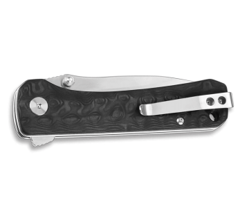 QSP Hawk 131C fällkniv Kolfiberhandtag Damaskusmönster 10,5cm 2