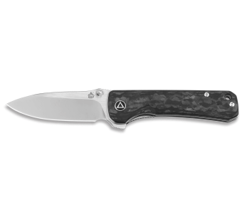 Coltello pieghevole QSP Hawk 131F con manico in fibra di carbonio nero e grigio