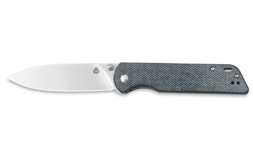 QSP Parrot 102F taittoveitsi 10.2cm micarta denim kahva