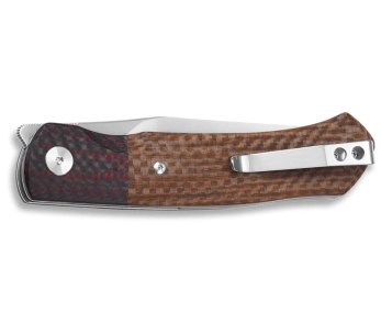 QSP Gannet 137B foldekniv i karbonfiber og micartahåndtak svart/brun 11,4 cm 2