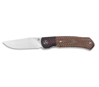 QSP Gannet 137B fällkniv kolfiber och micarta handtag svart/brun 11,4cm