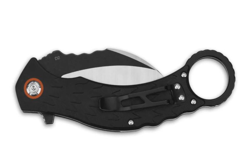 QSP Eagle QS120B navaja karambit plegable 13.6cm mango G10 negro