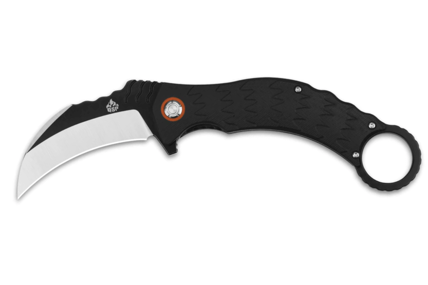 QSP Eagle QS120B navaja karambit plegable 13.6cm mango G10 negro