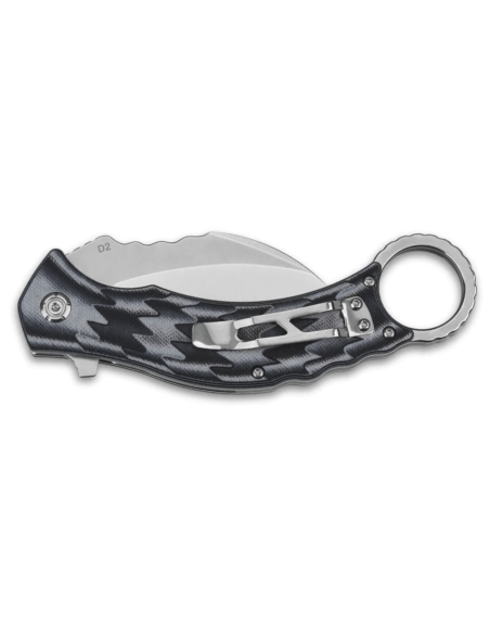 Klappmesser QSP Eagle 120E karambit G10 Griff grau und schwarz 13,6cm