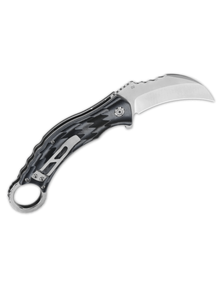 QSP Eagle 120E karambit folding knife grey and black G10 handle 13.6cm