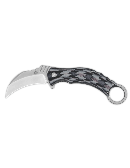 Klappmesser QSP Eagle 120E karambit G10 Griff grau und schwarz 13,6cm