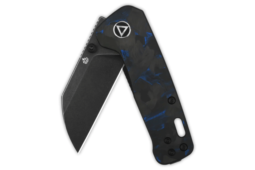 Navalha dobrável QSP Penguin Mini 130XSD2 com cabo em carbono e G10 8,2cm