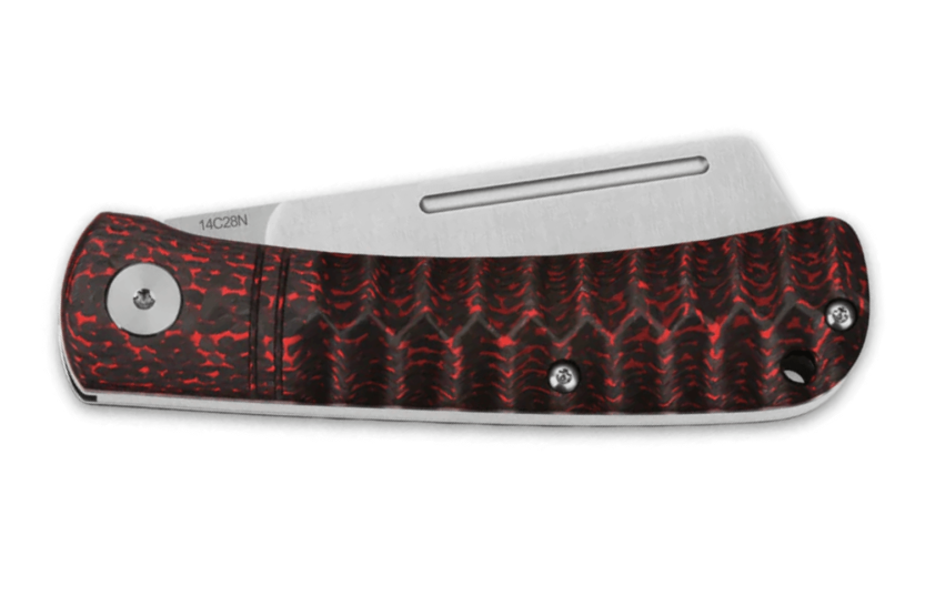 Klappmesser QSP Hedgehog 142D Kohlefasergriff schwarz und rot 9,5cm