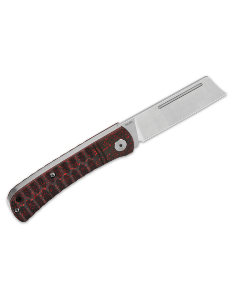 Klappmesser QSP Hedgehog 142D Kohlefasergriff schwarz und rot 9,5cm