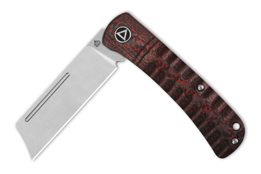 Klappmesser QSP Hedgehog 142D Kohlefasergriff schwarz und rot 9,5cm