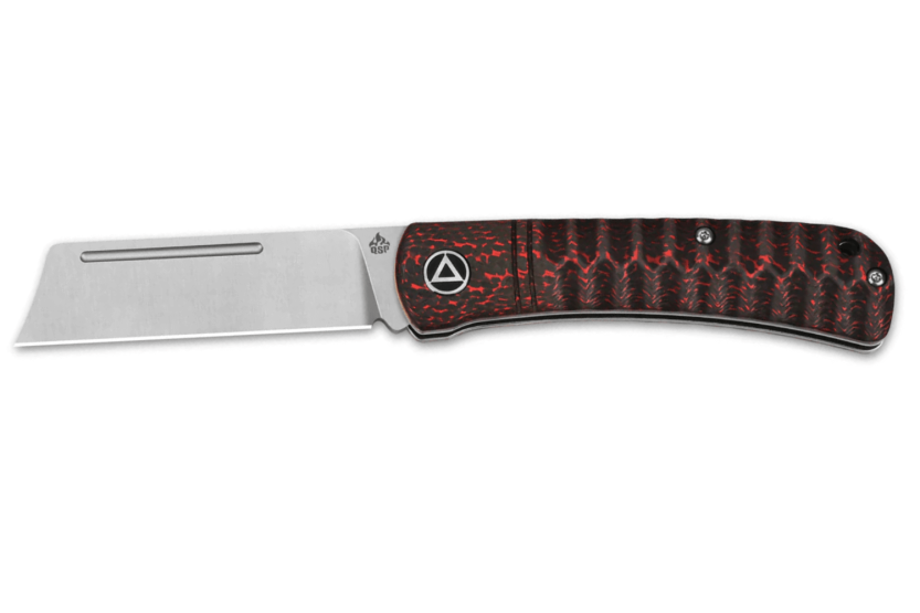 QSP Hedgehog 142D taittoveitsi musta ja punainen hiilikuitukahva 9.5cm