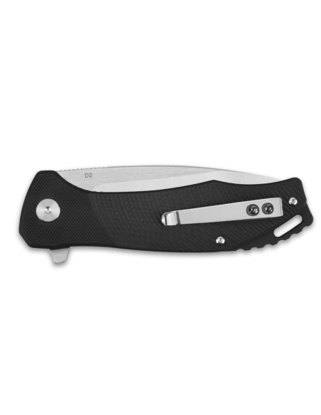 QSP Raven 122C1 vouwmes 11,4cm zwart G10 handvat