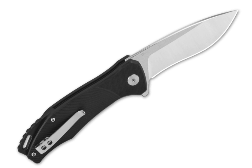 QSP Raven 122C1 taittoveitsi 11.4cm musta G10 kahva