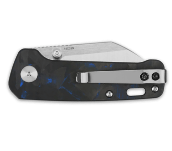 Faca dobrável QSP Penguin Mini 130XSD1 com cabo de carbono e G10 preto e azul 8,2 cm 2