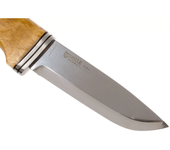 Messer Helle Alden H076 Edelstahlklinge 10,5cm Birkenholzgriff + Lederetui 2