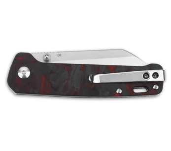 QSP Penguin 130TRD vouwmes met zwart en rood koolstofvezel handvat 10,2cm 2