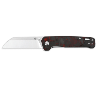 QSP Penguin 130TRD vouwmes met zwart en rood koolstofvezel handvat 10,2cm