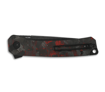 QSP Osprey 139F2 fällkniv kolfiberhandtag och G10 svart och röd 10,8cm 2