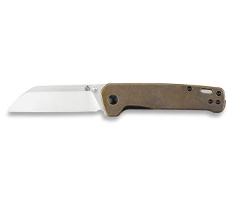 QSP Penguin 130F fällkniv 10,2 cm brunt stentvättat mässingshandtag