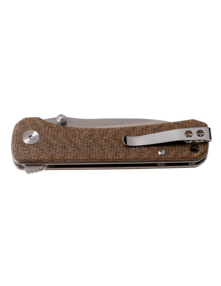 Cuchillo plegable QSP Hawk 131G mango de micarta marrón 10,5cm