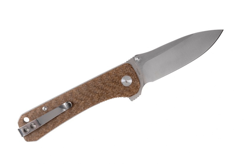 QSP Hawk 131G folding knife 10.5cm brown micarta handle