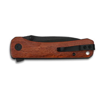 QSP Hawk fällkniv 131O2 svart blad Mkuruti trähandtag 10,5cm 2