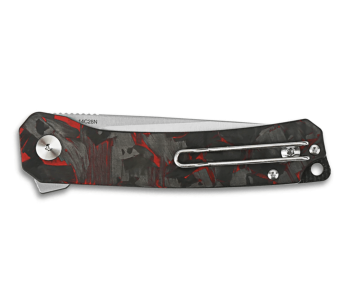 QSP Osprey destrozado 139F1 cuchillo plegable con gris / rojo G10 y mango de carbono 10.8cm 2