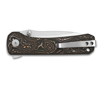 QSP Hawk 131T vouwmes 10,5cm koper ingelegd carbon heft zwart/brons 2