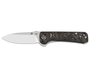QSP Hawk 131T taittoveitsi 10.5cm kupari upotekoristeinen hiilikahva musta/pronssi