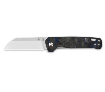 Navalha dobrável QSP Penguin 130TBL com cabo preto e azul carbono/G10 10,2cm